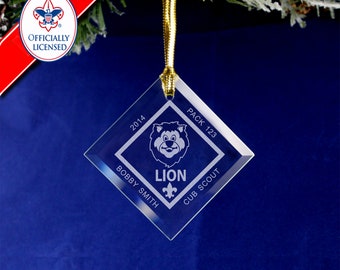 Cub Scout Ornament - BSA Licensed - Personalized - Lion Rank - Awesome Gift - Perfect Anytime