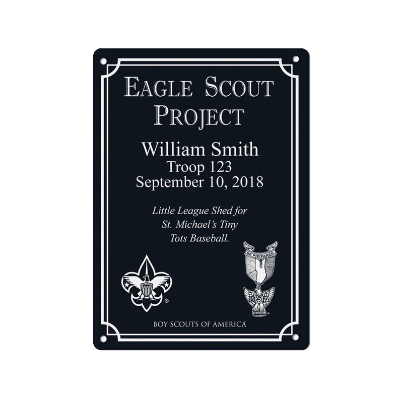 BSA Licensed Eagle Scout Project Marker Plaque 3x5 5x7 Etsy
