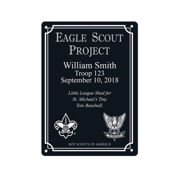 Bsa Licensed Eagle Scout Project Marker Plaque 3x5 5x7 Bsa Etsy