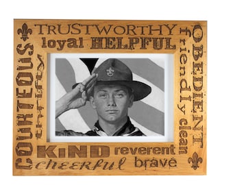 Scout Law Frame - 4"X6", 5"X7", or 8"X10" Portrait or Horizontal - Officially Licensed