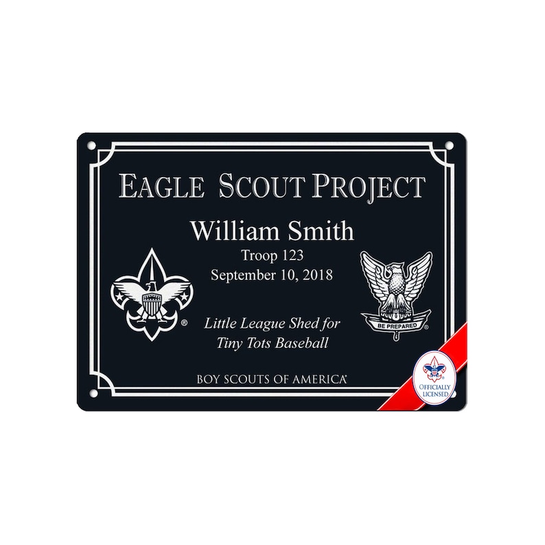 Eagle Scout Project Marker Plaque BSA Licensed 3x5 5x7 Etsy