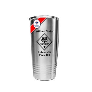 BSA Licensed - Cub Scout Leader 2O oz Stainless Steel Vacuum Insulated Tumbler with Sure Grip