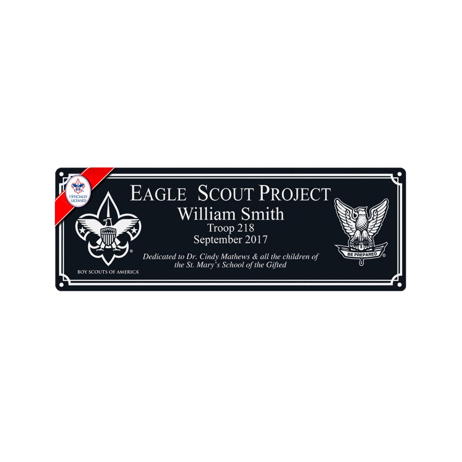 BSA Licensed Eagle Scout Project Marker Plaque 3.5 X 10 Etsy