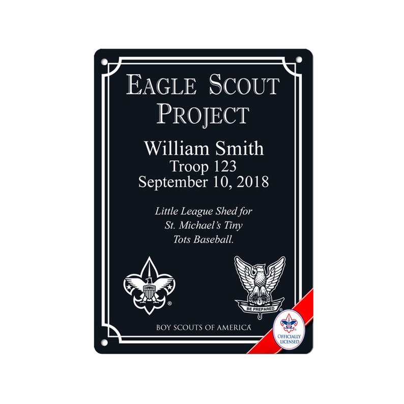 BSA Licensed-eagle Scout Project Marker Plaque 3x5 5x7 BSA - Etsy