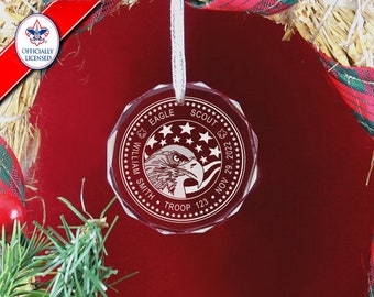 BSA Licensed-Custom Crystal Eagle Scout Ornament - Perfect Anytime For Any Eagle Scout