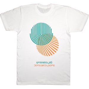 Stereolab T-shirt, prickar och loopar, alla beställningar levereras med ett gratis klistermärke