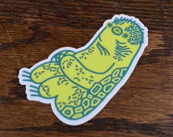 Kawaii Kappa Sticker - Hokusai-Inspired Japanese Folklore