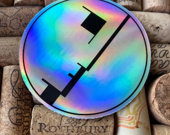 Bauhaus Holographic Vinyl Sticker - Modern Art Deco Decal