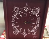 Wooden Cranberry Lace Clock