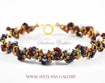 Beading Pattern Tutorial Melody Bracelet Superduo Two Hole Beads