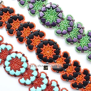Beaded Bracelet Pattern Tutorial Disa Seed beads Ginko Beads