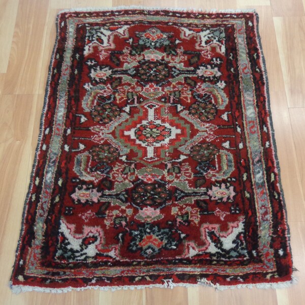 Alfombra persa Vintage rojo alfombra Oriental 2' 2 x 2' 8 Hamedan