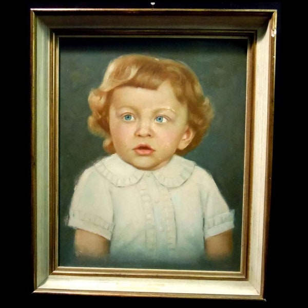 Gründerzeit Kinderportrait Tempera auf Holz um 1890