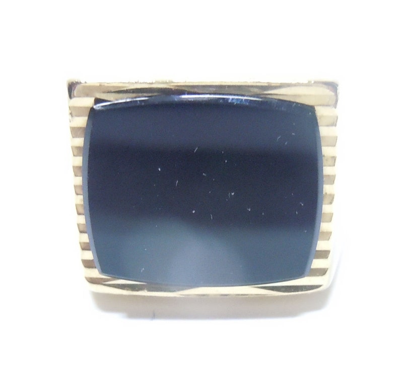 8K Gold ring ART DECO with onyx round 1930