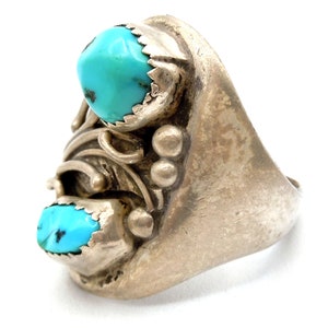 Ring met 2 Kingsman turquoises RG65 afbeelding 2