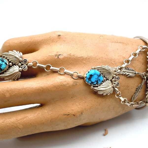 Sterling Silver Slave Bracelet with Kingsman Turquoise