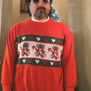Vintage feo suéter de navidad / camiseta de punto