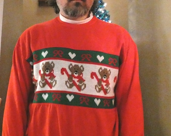 Vintage feo suéter de navidad / camiseta de punto