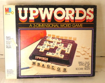 Vintage 1980s UPWORDS 3-Dimensional Word Game by Milton Bradley