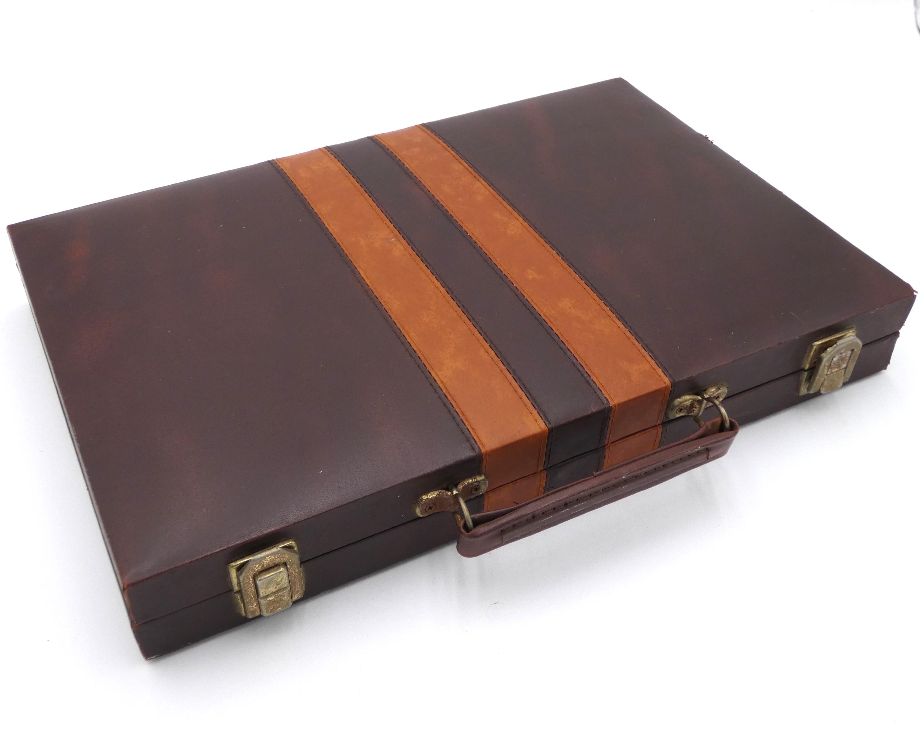 ancien jeu de backgammon d'échecs/dames. (1) - Bois (chêne) - Catawiki