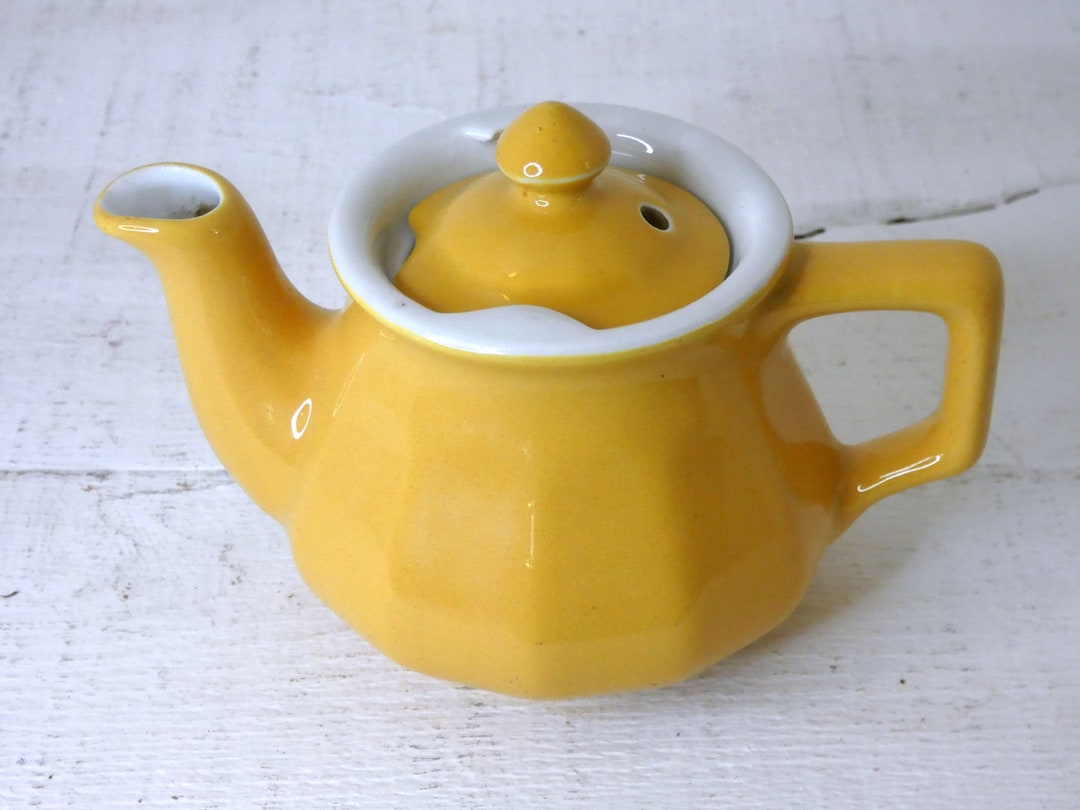 Vintage Hall China Company Individual Yellow Teapot Etsy