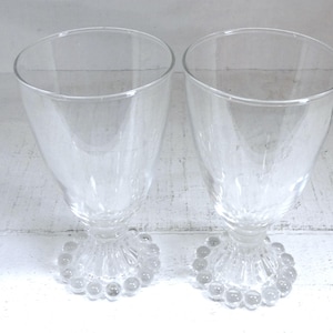 Vintage Anchor Hocking Water Goblet Berwick-Boopie Clear glasses- pair