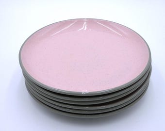 Harkerware Stone China Shell Pink 10" oven-proof dinner plates