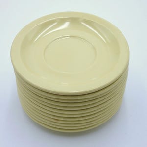 Vintage Texas Ware yellow melamine plates- set of 12 small plates-saucers