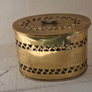Vintage brass box with lid and cut out heart detail