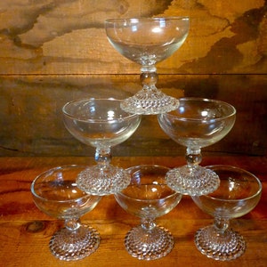 Vintage Anchor Hocking Champagne/Tall Sherbet Glasses set of 6