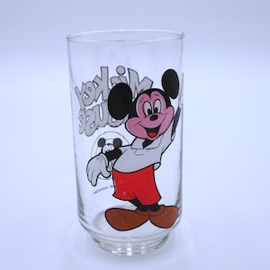 Vintage 1980s Collectible Mickey Mouse Club Glass-Walt Disney Productions