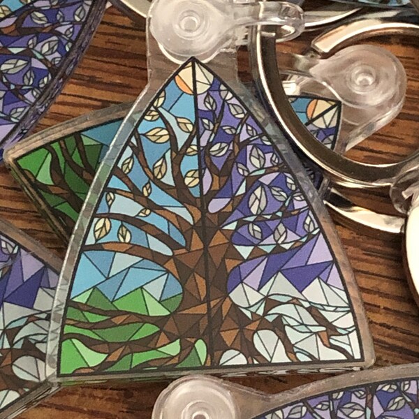 Yggdrasil Stained Glass Keychain