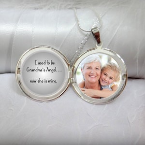 Custom Photo Locket - with message:  I used to be Grandma&#39;s Angel . . . now she is mine