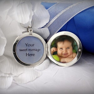 Locket in Sterling Silver 2 Photo Locket Engraved Design - Personalized Gift