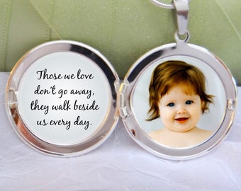 Locket for Women - Those we love don't go away - photos inserted for you under glass