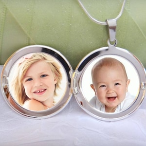 Photo Locket Pendant - Personalized - Long Chain