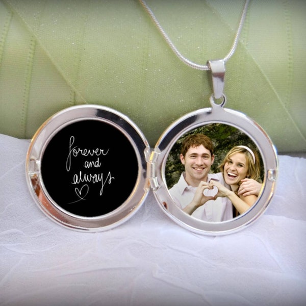 Forever & Always -  Photo Locket / Newlywed Gift