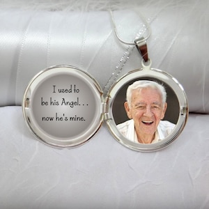 Custom Photo Locket - with message:  I used to be his Angel . . . now he&#39;s mine
