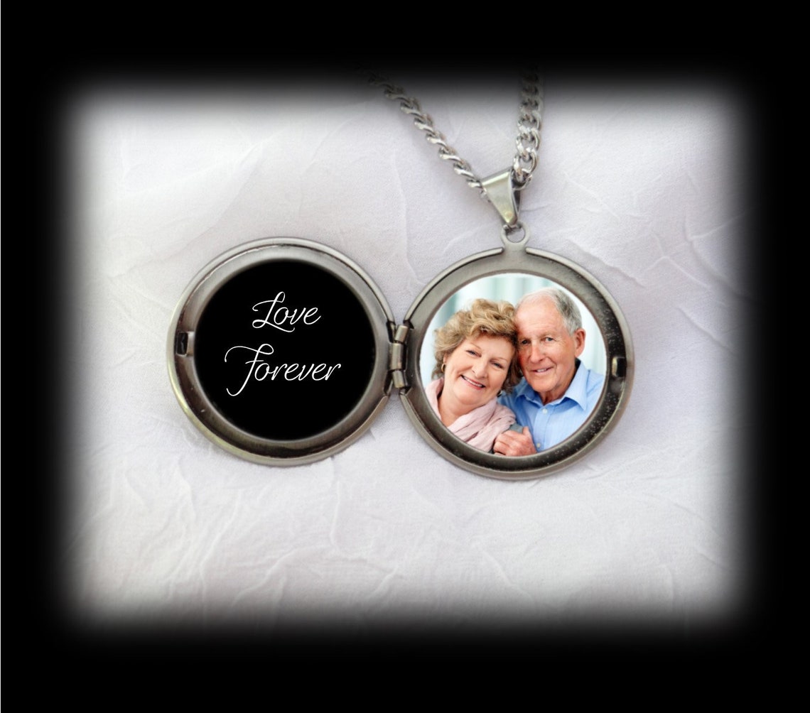 Fingerprint Jewelry Locket with photo and fingerprint for Etsy