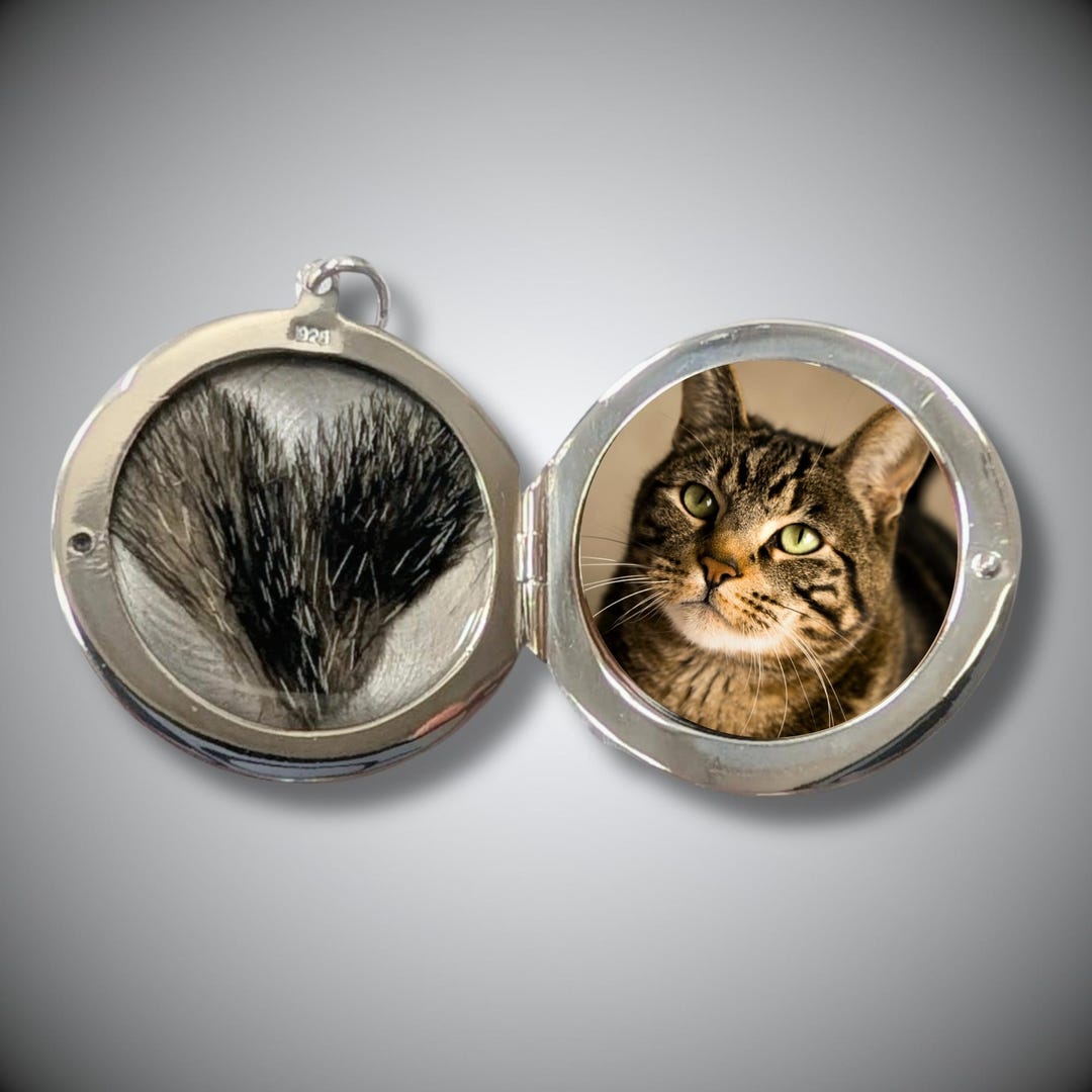 Dog or Cat Locket With Fur and Photo Option, Locket for Men or Women - Etsy