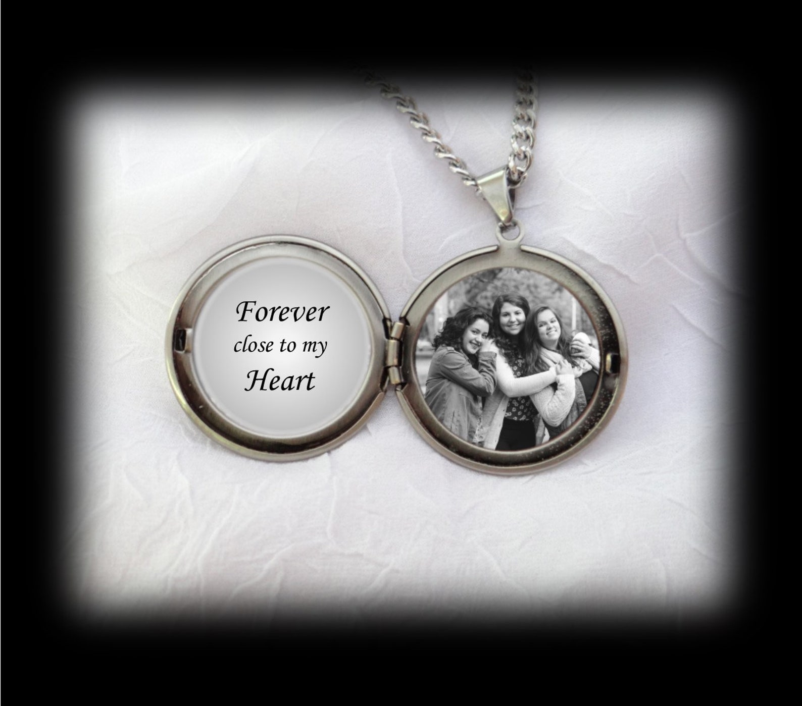 Fingerprint Jewelry Locket with photo and fingerprint for Etsy