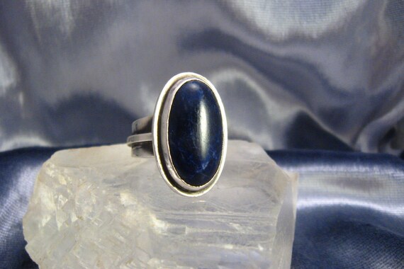 Dark Blue/ Lapis Lazuli/ Sterling 925/ Silver Rin… - image 1