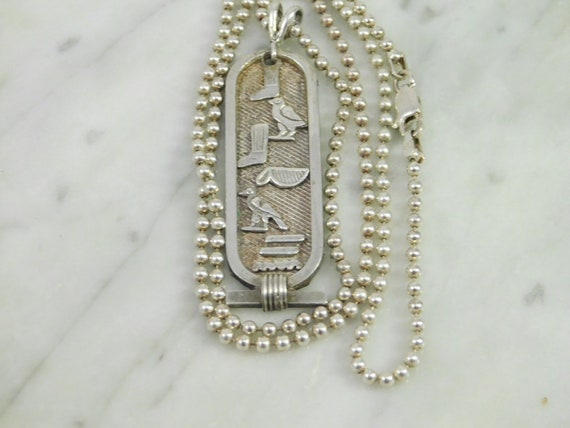 Egyptian Revival Silver Cartouche Sterling Silver… - image 10