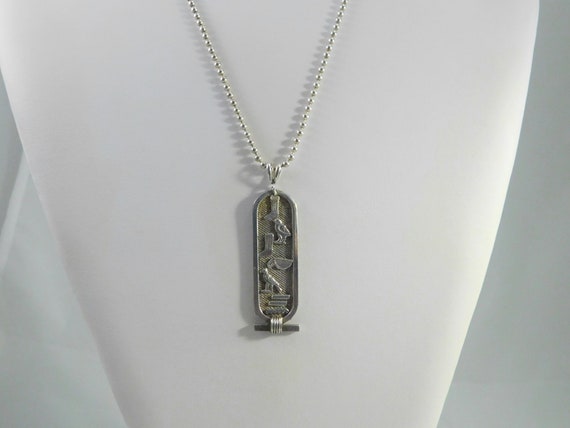 Egyptian Revival Silver Cartouche Sterling Silver… - image 3