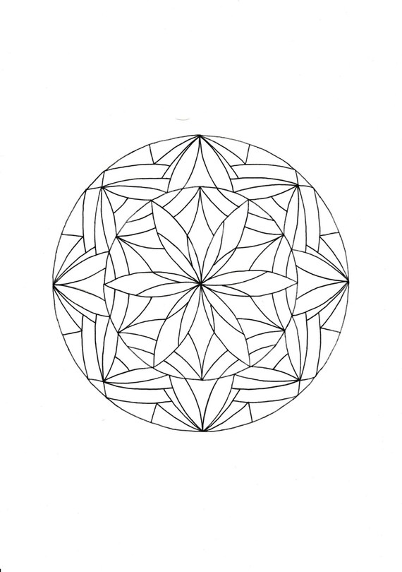 Detailed Mandala for colouring or tangling | Etsy