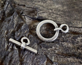 4 sets Antique Silver Plated Toggle Clasps, Large Toggle Clasp, T Bar Toggle Clasp, Clasps Findings