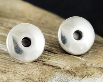 Perles d’espacement rondelle 10mm, perles de chute de disque de rondelle d’argent antique, perles métalliques d’espacement épaisses, perles de flocon de maïs, trou 2mm, 4 pièces