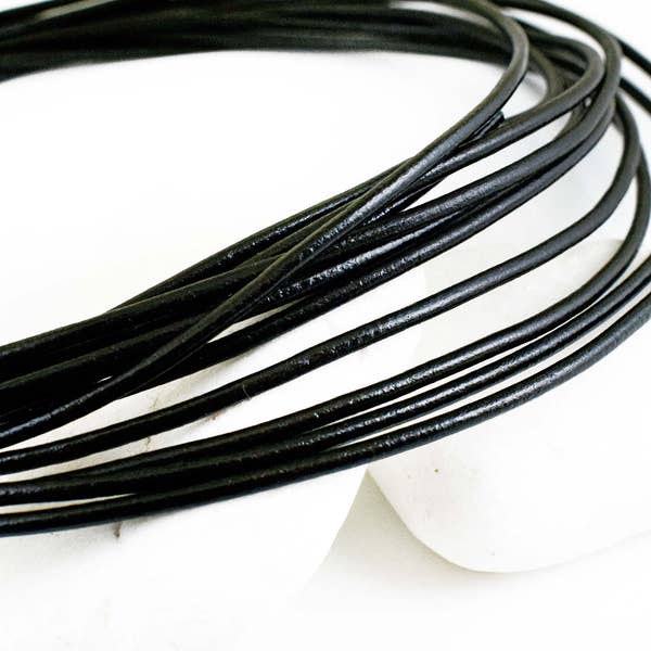 3mm Leather Cord, Black Greek Leather Cord, Necklace Cord, Jewelry Supplies, 1 meter