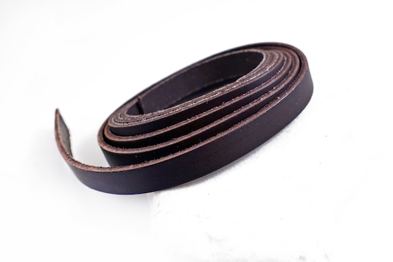 Flat Leather Cord - color brown, Wide 3 - 10 mm