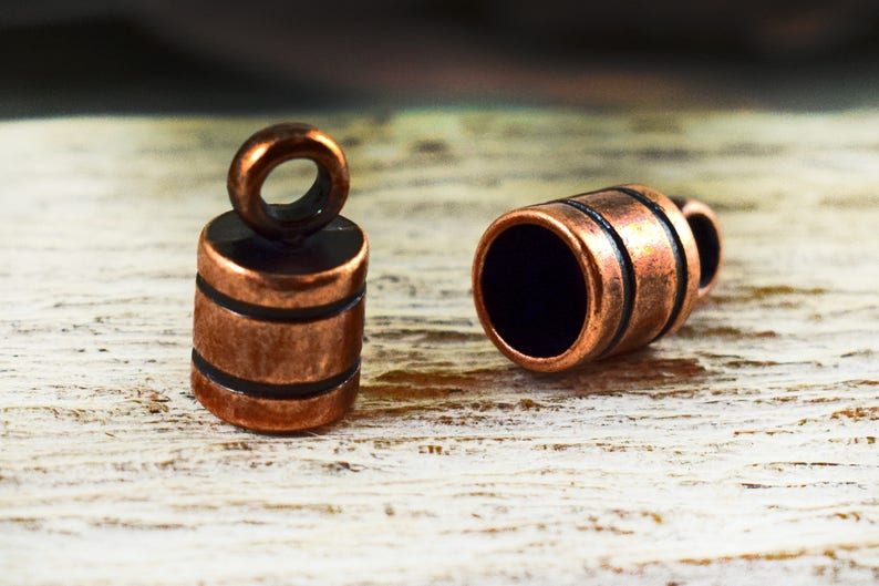 Antique Copper End Caps Cord Terminals 8x14mm Cord Ends Etsy Canada